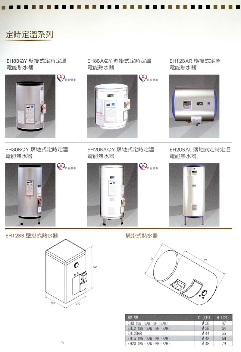 和成定時定溫電熱水器系列-台中電熱水器推薦