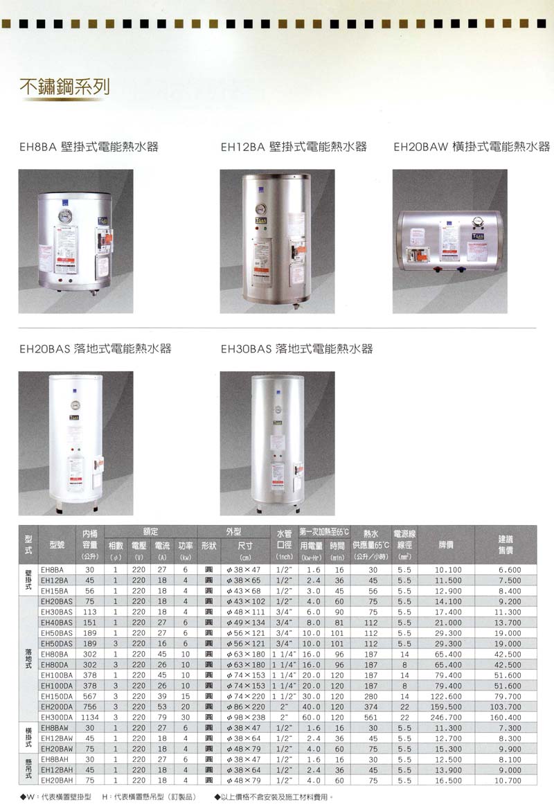 不銹鋼系列-台中電熱水器推薦